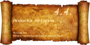 Andorka Arianna névjegykártya